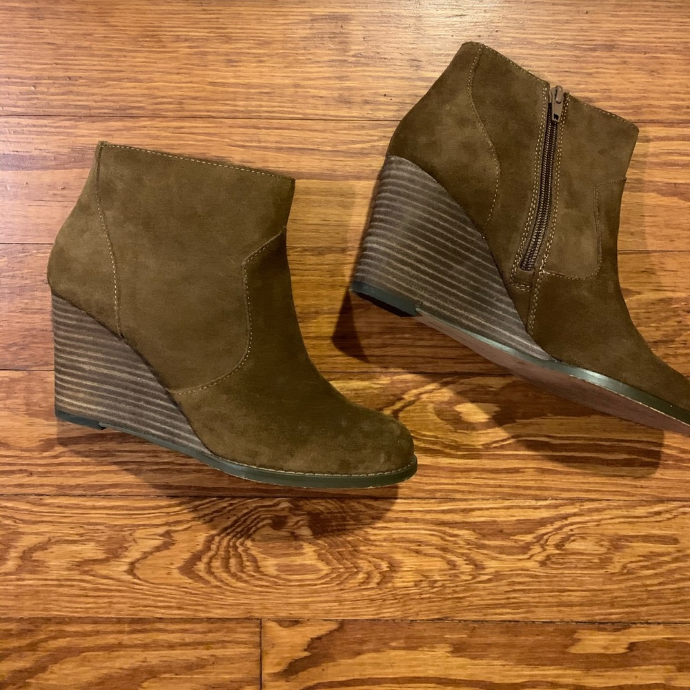 Brown Suede Booties - worn twice!